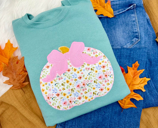 Pink Preppy Pumpkin Applique
